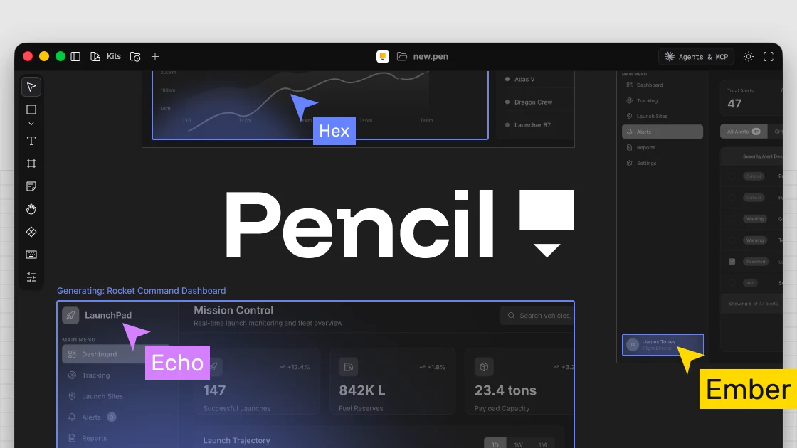 Pencil (pencil.dev) — un canevas de design IA à l'intérieur de l'IDE qui conserve les fichiers .pen dans votre dépôt